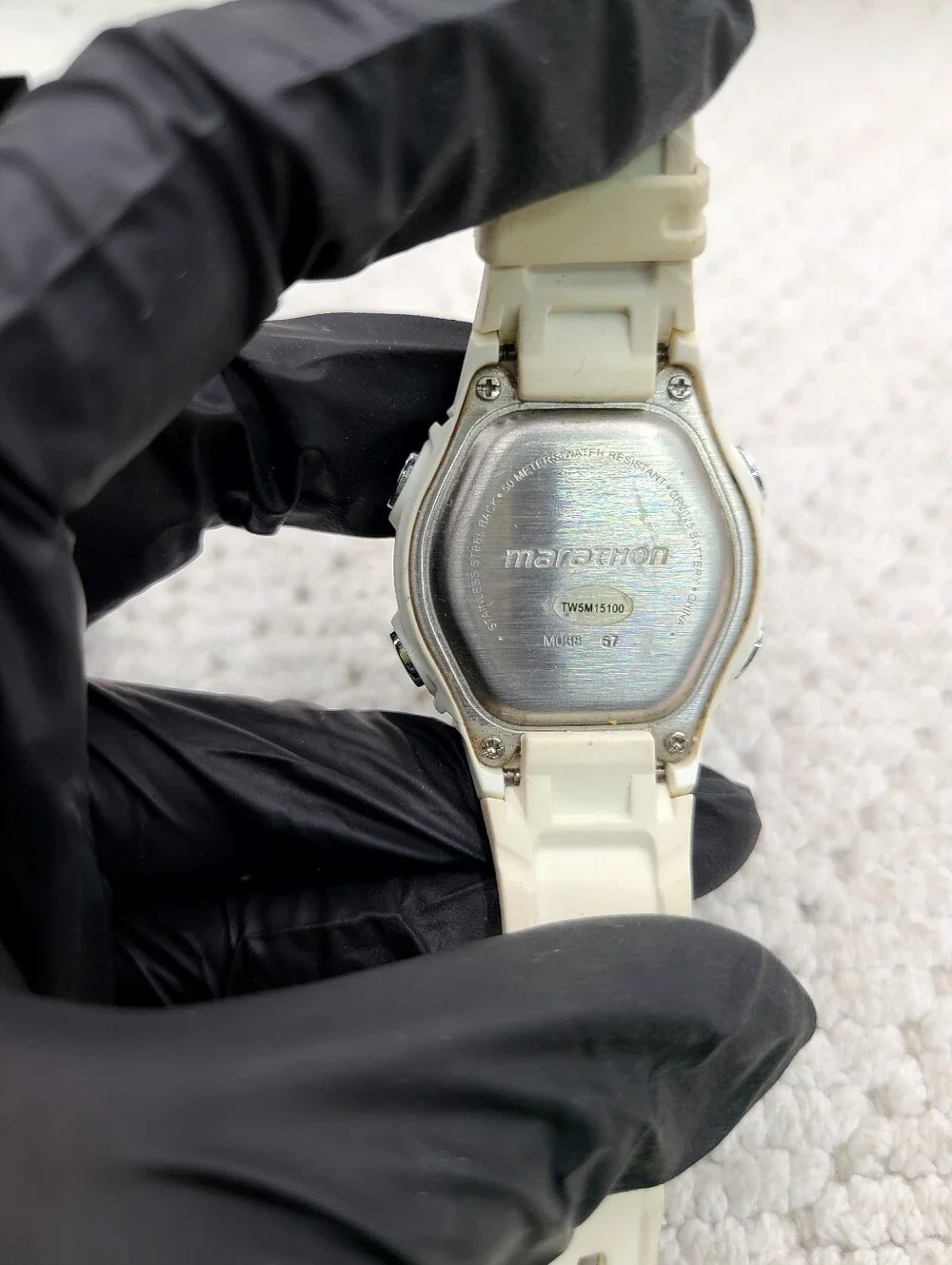 White Digital Sports Smartwatch with LCD Display